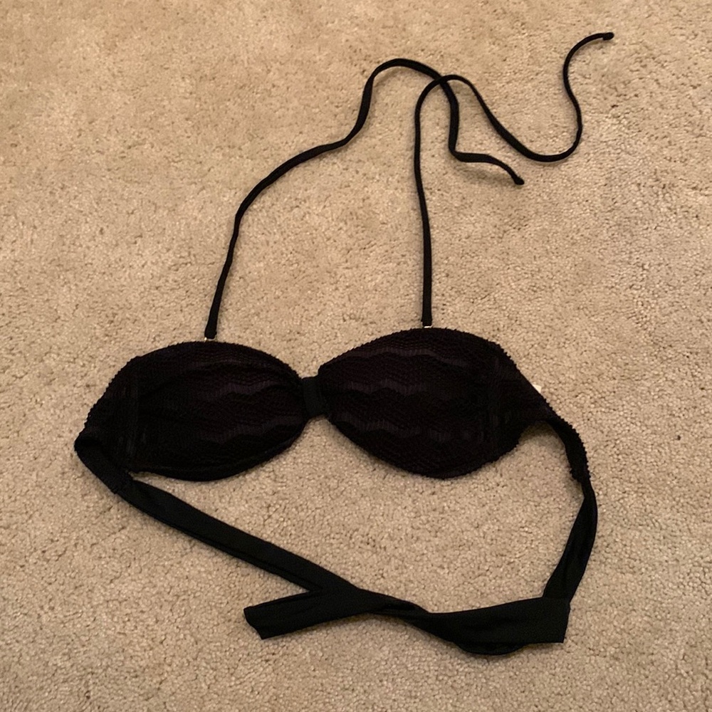 Crochet black swim top - strapless if you want or with straps